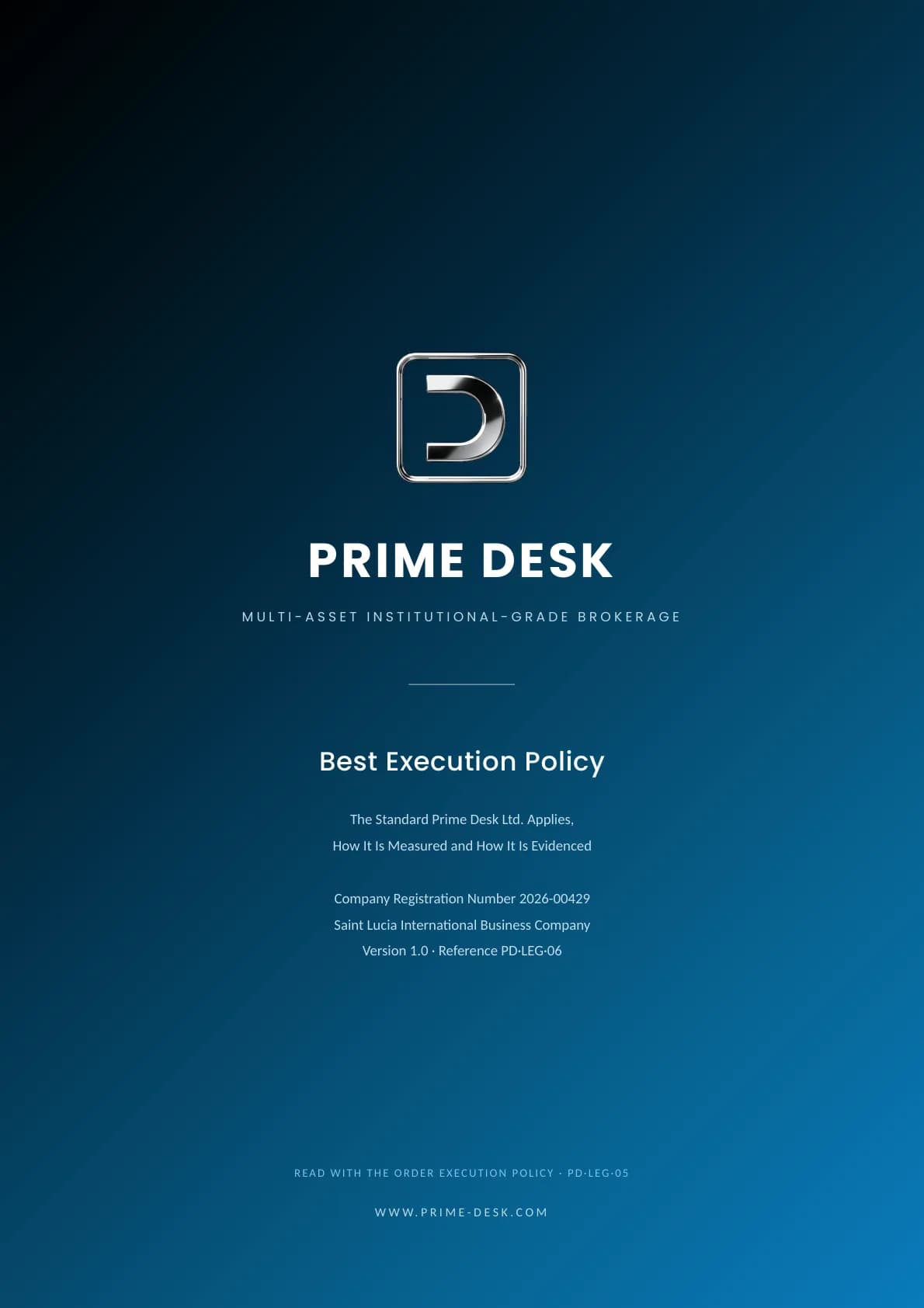 Best Execution Policy cover